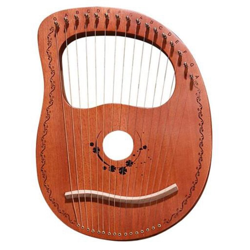 Lyre harpe 16 -strengs harpe bærbar lille harpe med slidstærke strenge musikinstrumenter stabil lydharpe, træfarve: Default Title