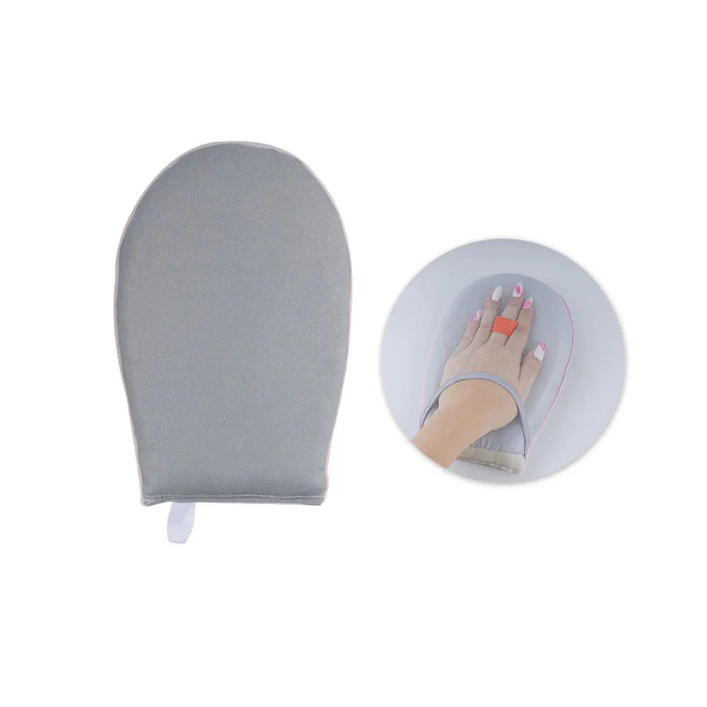 1pc Kleding Kledingstuk Stoomboot Mouw Strijkplank Houder PortabLe Ijzeren Tafelrek Handheld Mini Strijkpad Hittebestendige Handschoen: WHITE