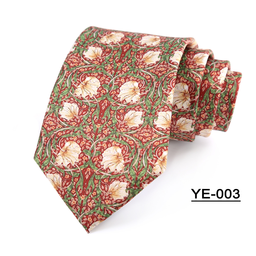 Corbata para hombre de 8CM, patrones de estampado, corbatas clásicas para hombre, novio, tacto manual, poliéster, Floral, accesorios de boda de negocios: Negro