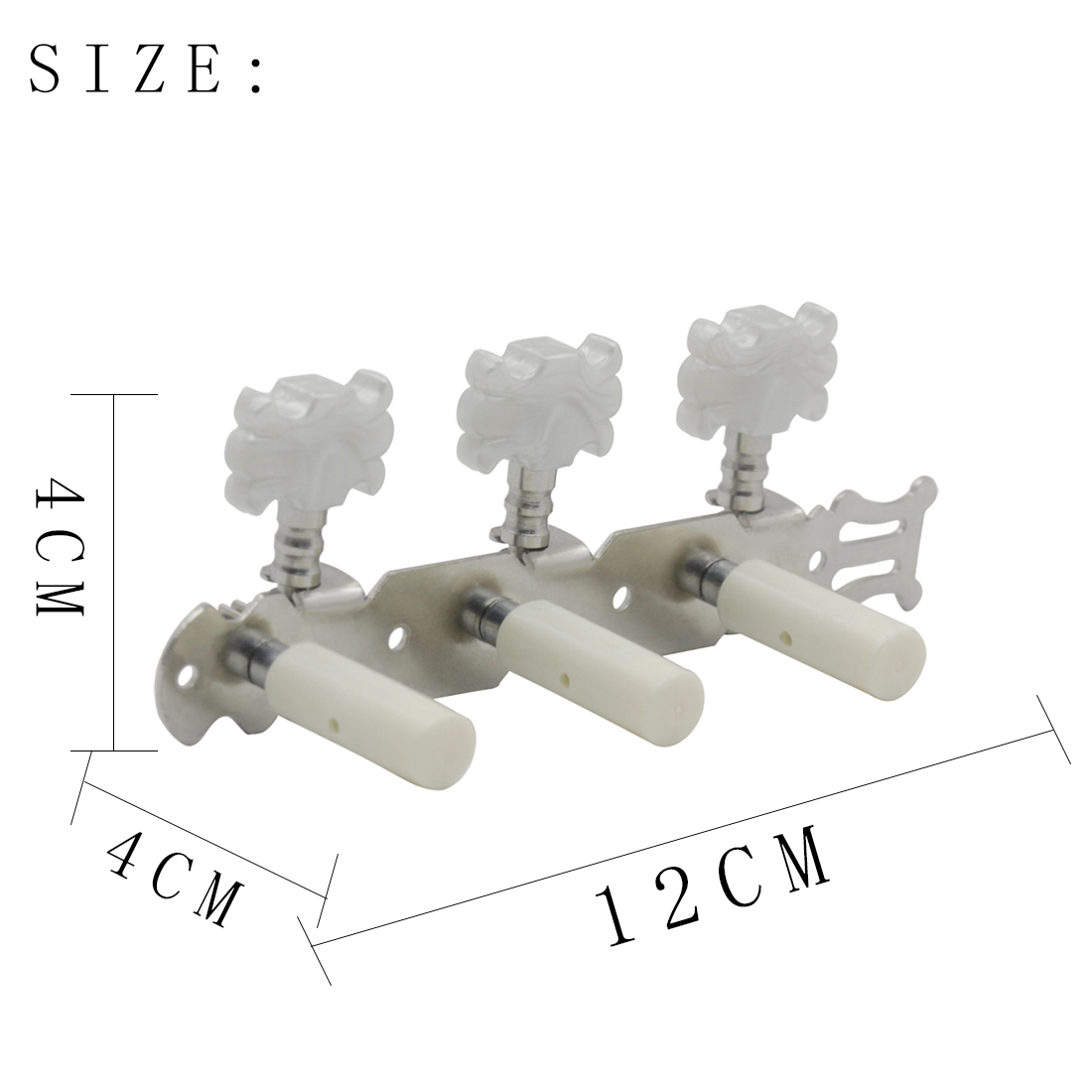 Classical Guitar Knobs Triple Guitar Tuners Machine Head Classical Guitar Tuning Pegs Knobs Classical Guitar Accessories Parts: Light Grey