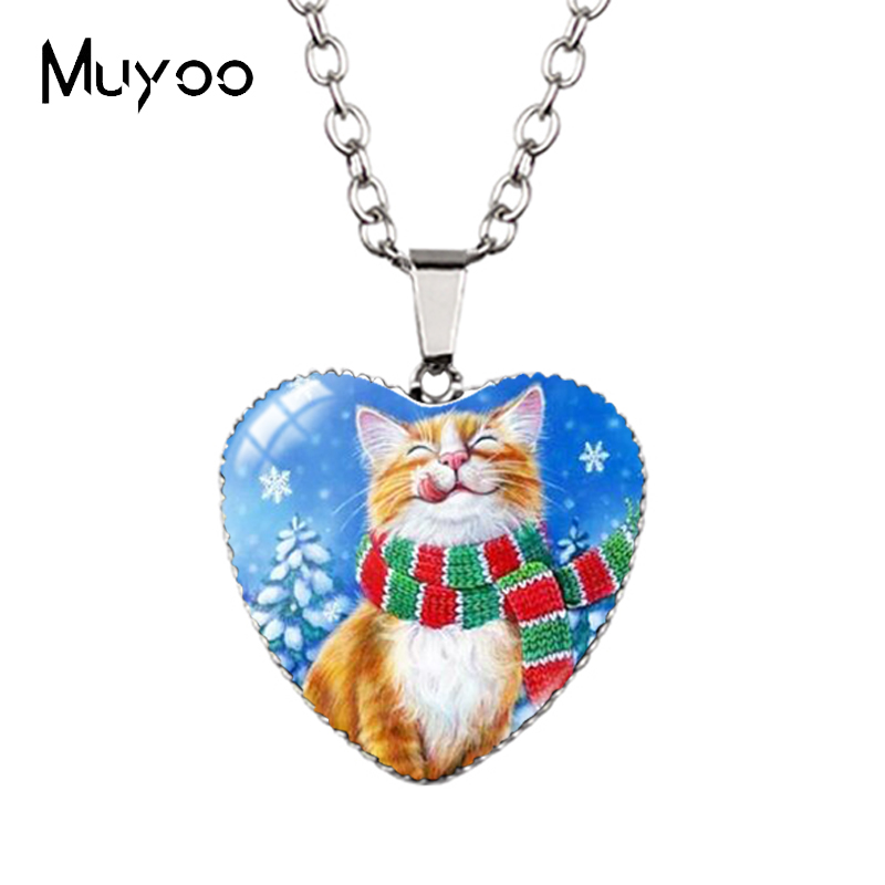 Cartoon Mooie Grappige Kittens En Muis Leuke Kitty Houdt Schelp Handgemaakte Hart Ketting Hangers Hz3: Antique Bronze Plated