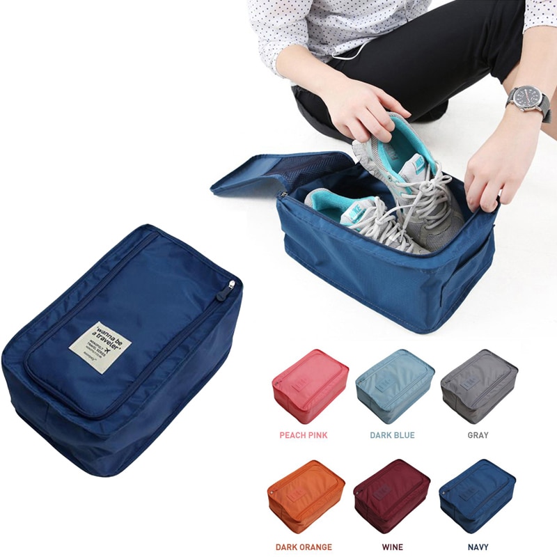 Travel Portable Waterproof Shoes Bag Organizer Storage Pouch Pocket Packing Cubes Handle Nylon Zipper Bag,Travel accessories