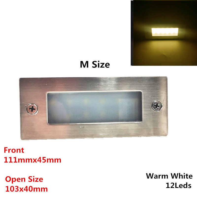 IP65 Underground light 12 LED 15 LED Stair Light Step Light Recessed buried lamp indoor outdoor Staircase Step lights 85-265V: WHITE
