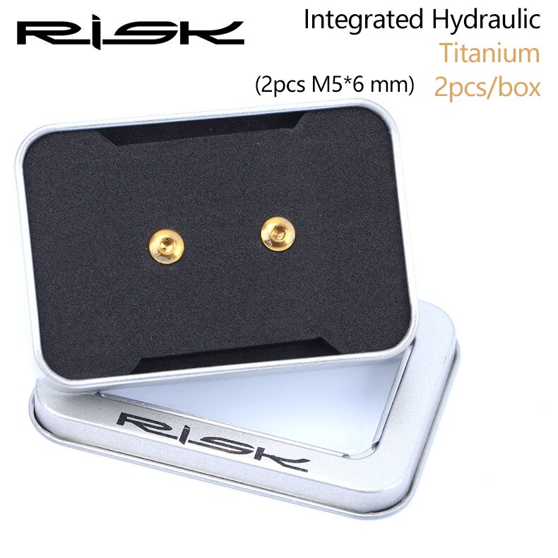 2PCS/4PCS RISK Road Mountain Bike Bicycle Hydraulic Disc Brake Bolt Spilt / Integrated Oil Master Cylinder Lever Fixed Screw: Integrated Golden