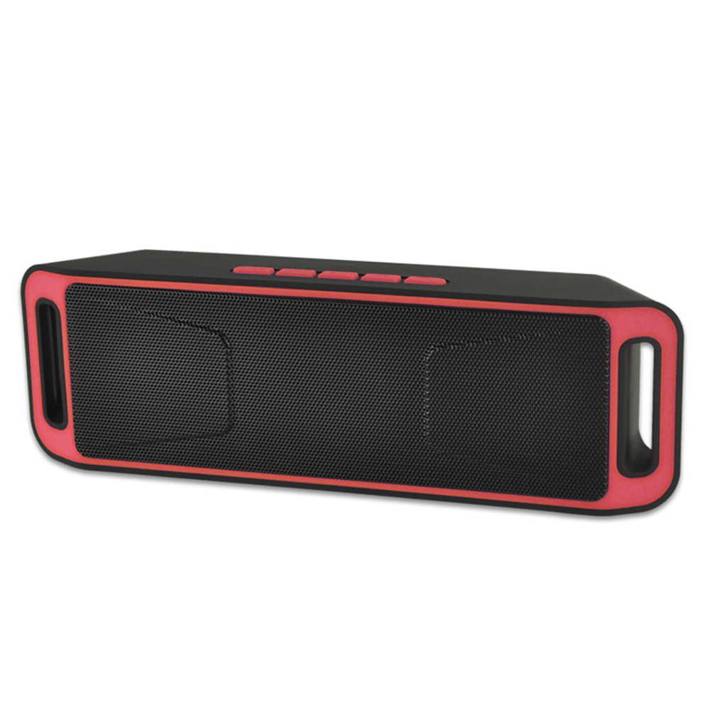 Portable Bluetooth Speaker Wireless Stereo with HD Audio and Enhanced Bass Built-In Dual Driver Support TF FM Hands Free Call: Red