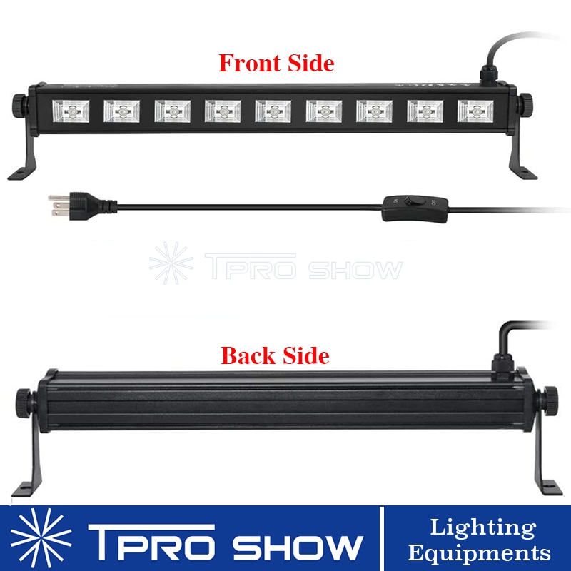 Barra de luz LED negra lineal de 27W, barra de luz UV de 9x3W para pared, luz negra de discoteca que brilla en la oscuridad para Club DE DJ, en casa