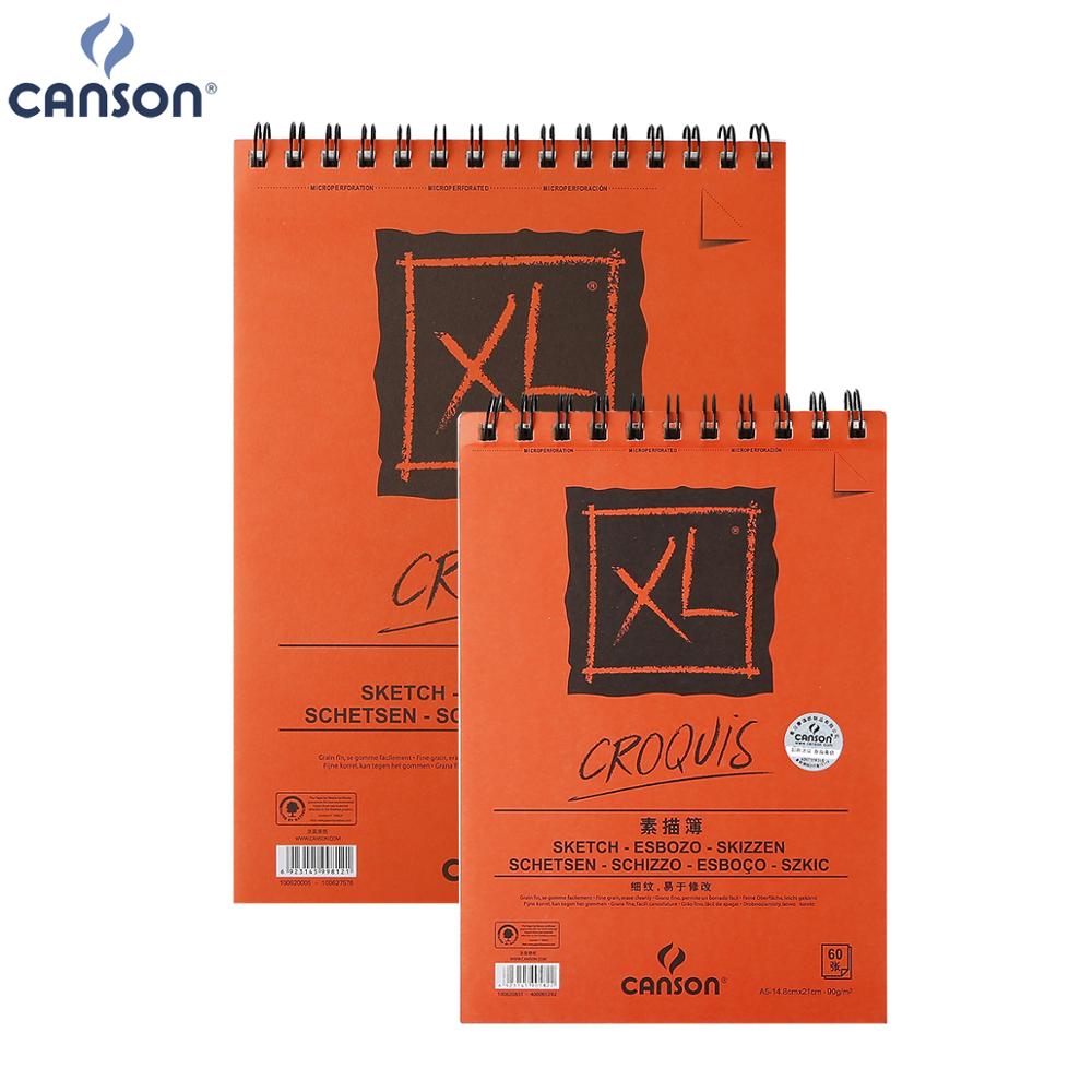Canson xl croquis skitseblok finkornet slette rent 90g/m2 60 ark frankrig