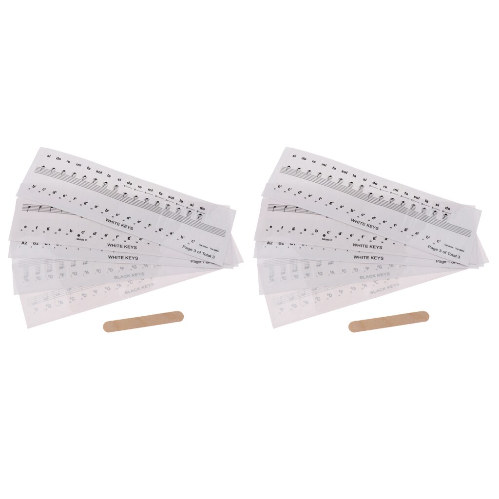2Sets Adhesive Keyboard Sticker Keyboard Instrument Accessory for Kids