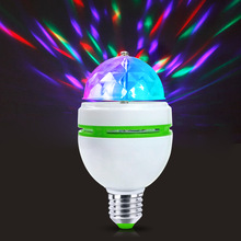 Volledige Kleuren E27 85-265V 110V 220V RGB Auto Rotating Stage light LED lamp Kerst Sfeer LED Night light Spotlight Bulb