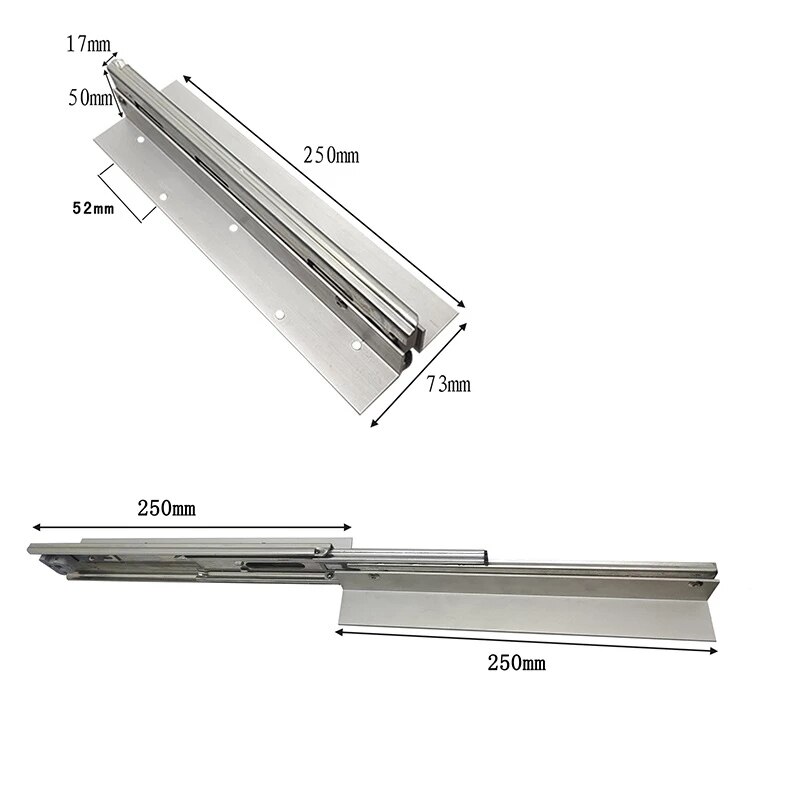 Quincaillerie de table extensible, extension de table pliante de camping-car (1 glissière + 2 charnières)