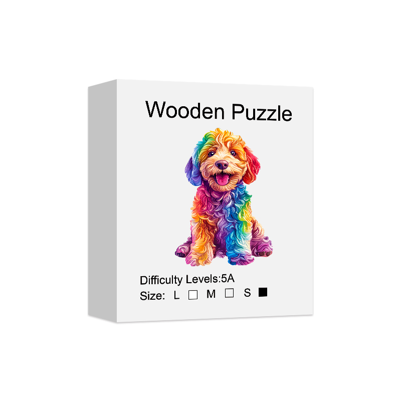 Puzzle in legno colorato per cani da cartone animato, puzzle per giocattoli ad alta difficoltà, addestramento alla concentrazione per adulti, regali di compleanno di Natale: Giallo
