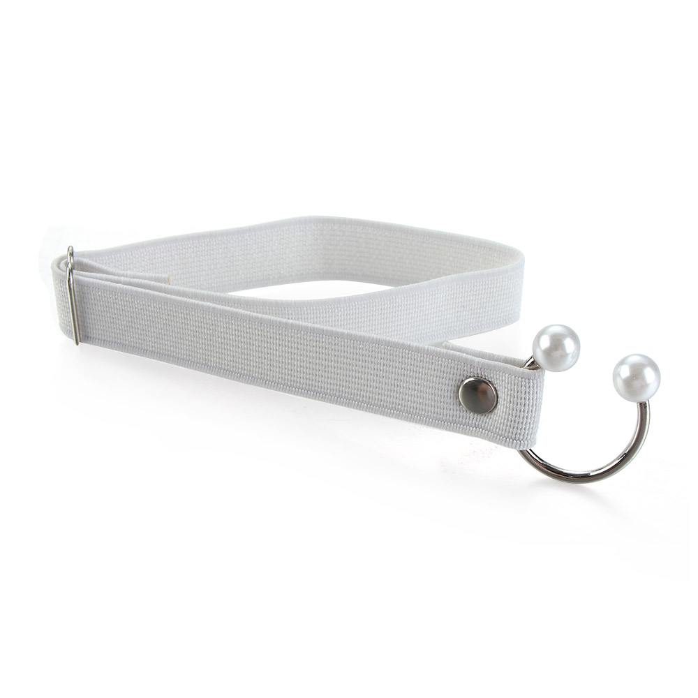 Correa elástica para zapatos de tacón alto para mujer, correa ajustable con perlas en forma de U, cordón elástico anticaída, accesorios para zapatos, 1 par