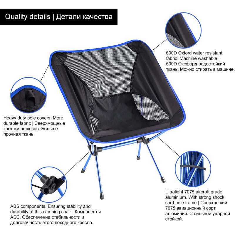 Camping Ultraleicht Klappstuhl Angeln draussen BBQ Wandern Stuhl Picknick Stuhl Werkzeuge Reise Faltbare Strand Sitz Stuhl