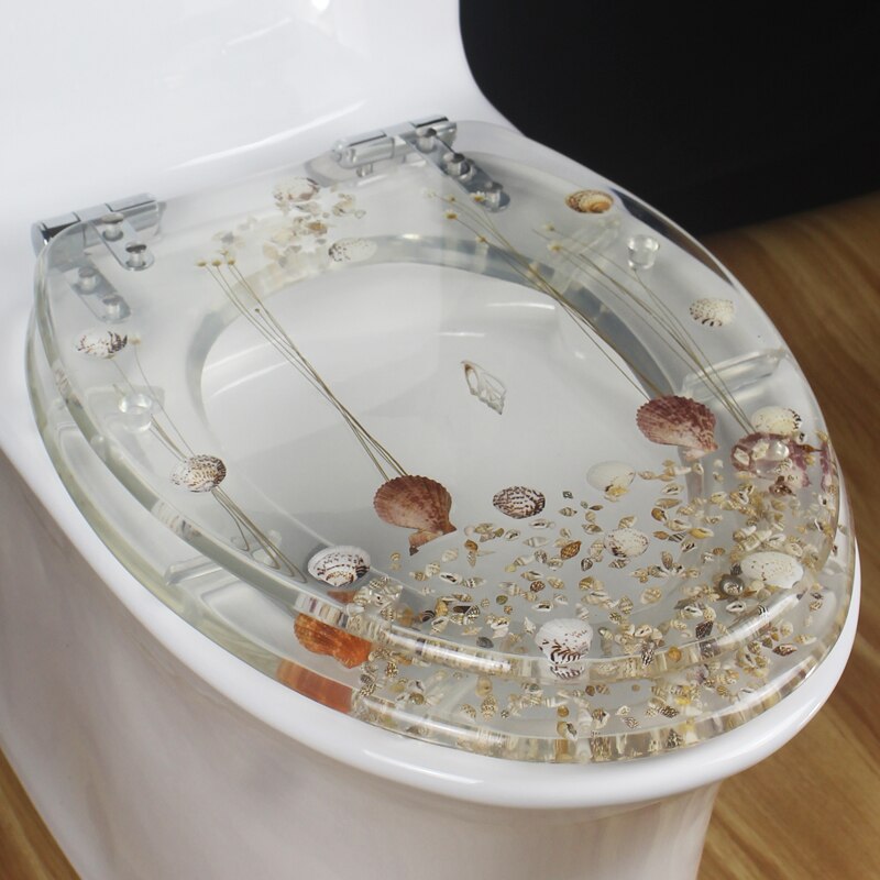 Unieke Hars Mooie Sea World Toilet Seat Cover Set V Vormige Wc Cover Met Deksel Veel Kleur Voor Keuze: D
