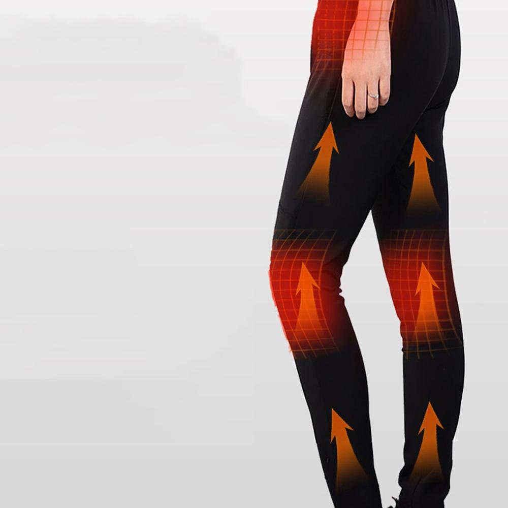 Electric Heated Warm Pants Men Women USB Heating Base Layer Elastic Trousers Insulated Heated Underwear for Camping Hiking
