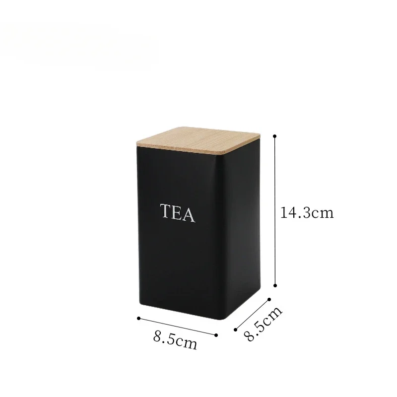 Coffee Bean Storage Airtight Containers for Food Conteiners Simple Style Bamboo Cover Iron Art Tea Can Sugar Bowl Kitchen Items: Yellow