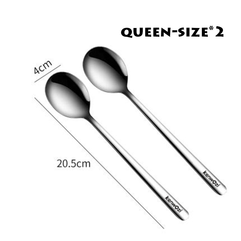 Sked av rostfritt stål för hemmabruk, ätsked, dricksoppa, koreansk lång sked, förtjockad blandningssked, liten sked.: 6