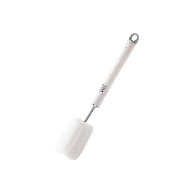 Spazzola per biberon Spazzola in spugna morbida Bottiglia d'acqua Tazza di vetro Strumento per la pulizia del lavaggio Scrubber con manico Strumento per la pulizia della cucina: Black