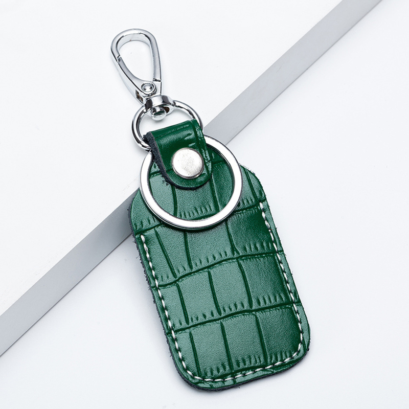 Pu Lederen Card Cover Voor Starline S96 Alarm Tag Intercom Sleutel Toegang Entree Kaart Set Autosleutel Houder Guard Kaart protecter: green rectangle