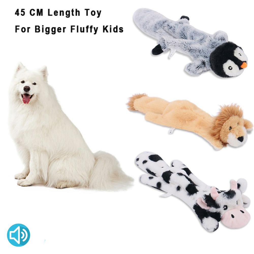 Smiling Cheese Plush Super Soft Pet Dog Squeaky Toy with 2 Sounder Penguin Lion Cow Fits for Middle & Big Sized Dogs Labrador