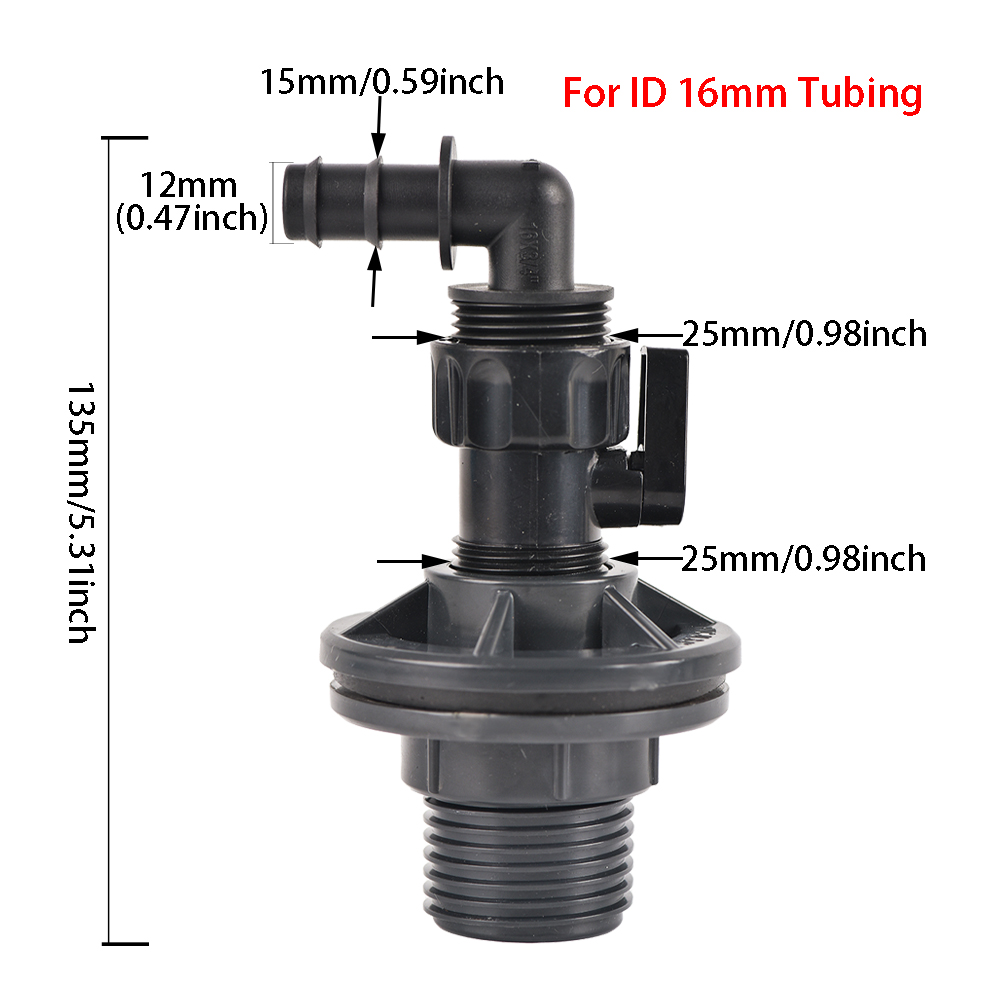 1/2 3/4 Inch PVC Spigot Rain Barrel Faucet Kit For Rain Barrels Aquariums Water Tanks Tubs Pools Garden Hose Fitting: Dark Grey