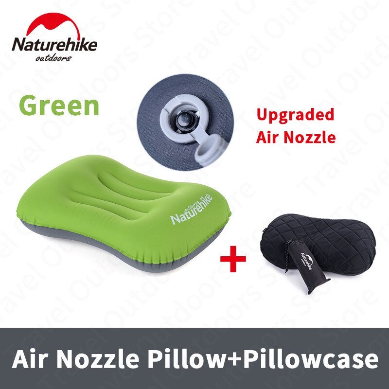 Naturehike Aufblasbare Kissen Reisen Luft Kissen Hals Camping Schlaf Getriebe Schnelle tragbar TPU Büro Freien Wandern NH17T013-Z: aktualisiert Grün