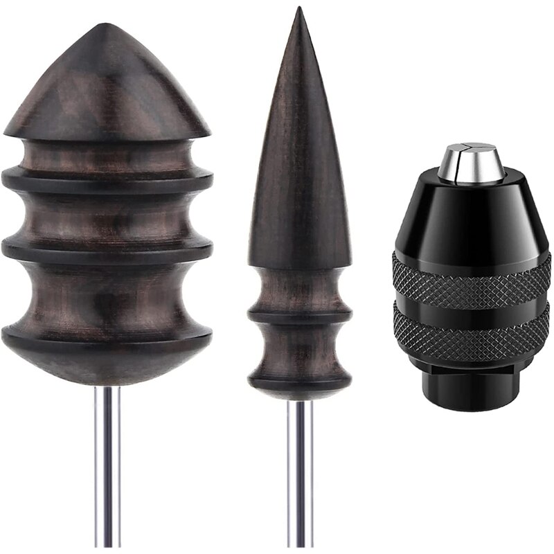 Leather Burnisher,Ebony Wood Leather Burnishing Bit Tool with 4486 Chuck Compatible for Rotary Dremel Tool to Burnishing: Default Title