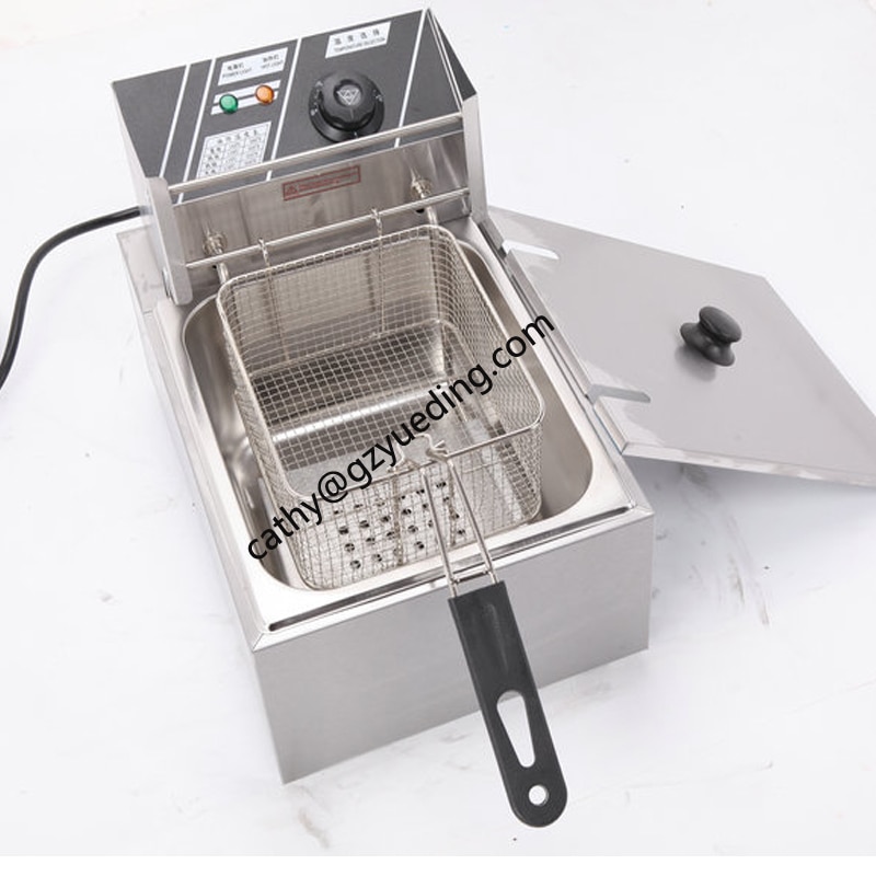 Table Counter Top Automatic Commercial Stainless Steel one tank one basket 6L Electric Deep Fryer for