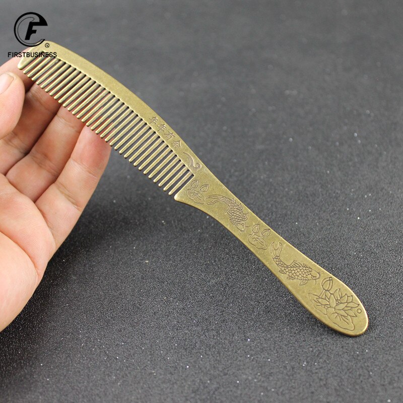 Teacher's day Hair Care Healthy copper comb carp Comb Anti static Hair Care metal Combs Natural Curved Hair Styling Tool