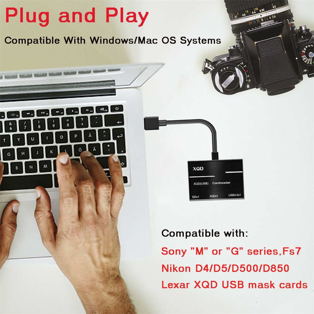 Super cámara XQD SD lector de tarjetas de memoria USB 3,0 Hub Adaptador para Sony/Nikon/Canon Cardreader USB Hubs Gadget Adaptador Usb