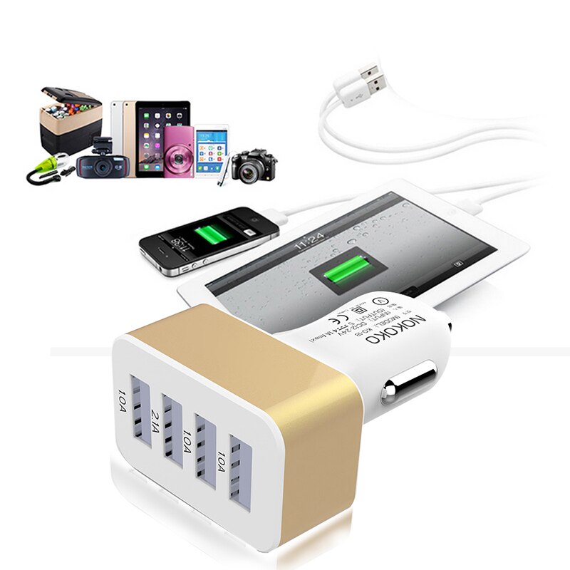 USB Car Charger 4 Port Phone Charger Adapter Socket 2A 2.1A 1A Car Styling 3 USB Charger Universal for Mobile Phone Pad Chargers