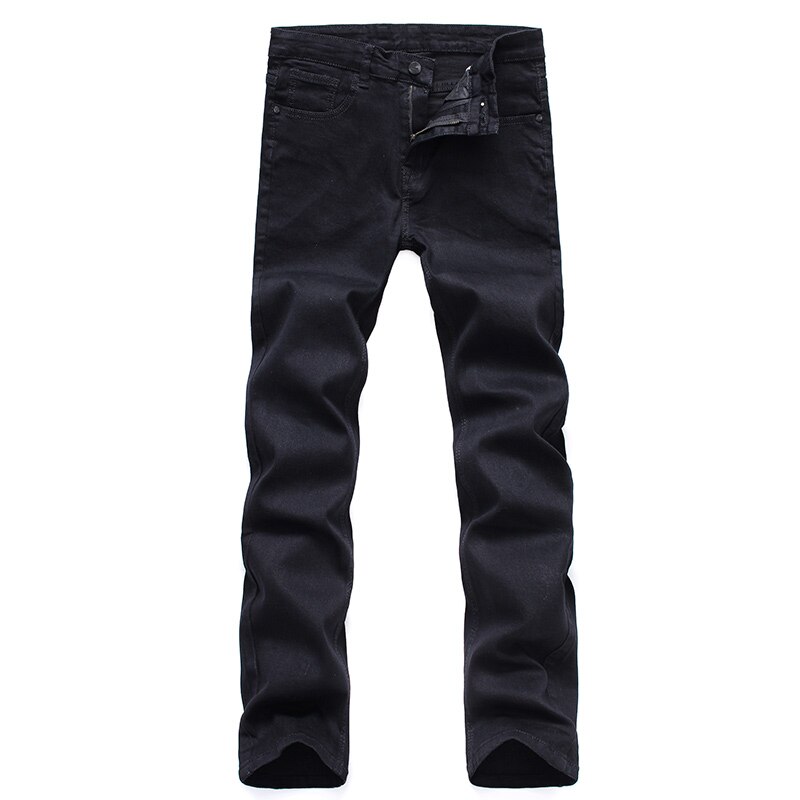 Pantalones vaqueros de talla grande para hombre, Jeans ajustados, elásticos, rectos, versión clásica, simples, negros, ropa de
