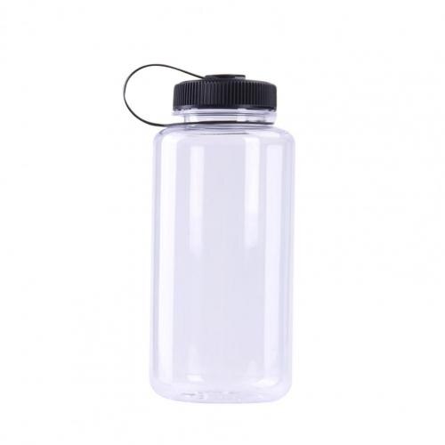 1000Ml Draagbare Sport Brede Mond Grote Capaciteit Fles Water Drinken Beker Draagbare Mok Wear -Slip Sport Flessen: Transparent