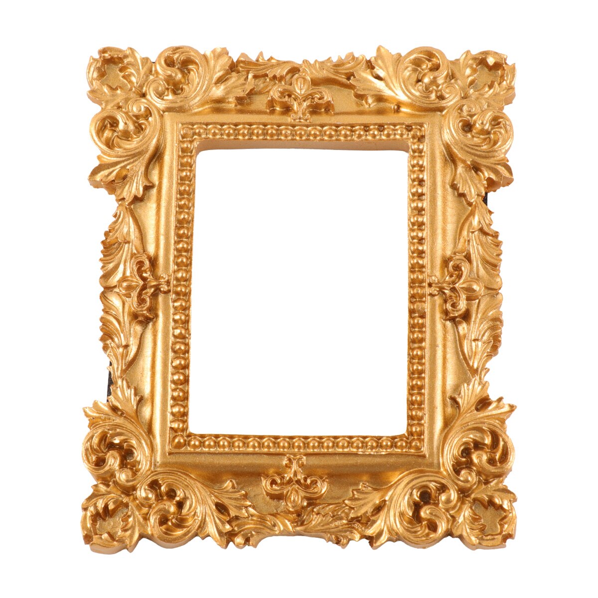 Retro Photo Frame Rectangle Resin Picture Frame Golden Mini Photo Frame Desktop Ornament Jewelry Display Frame For Bedroom: Round