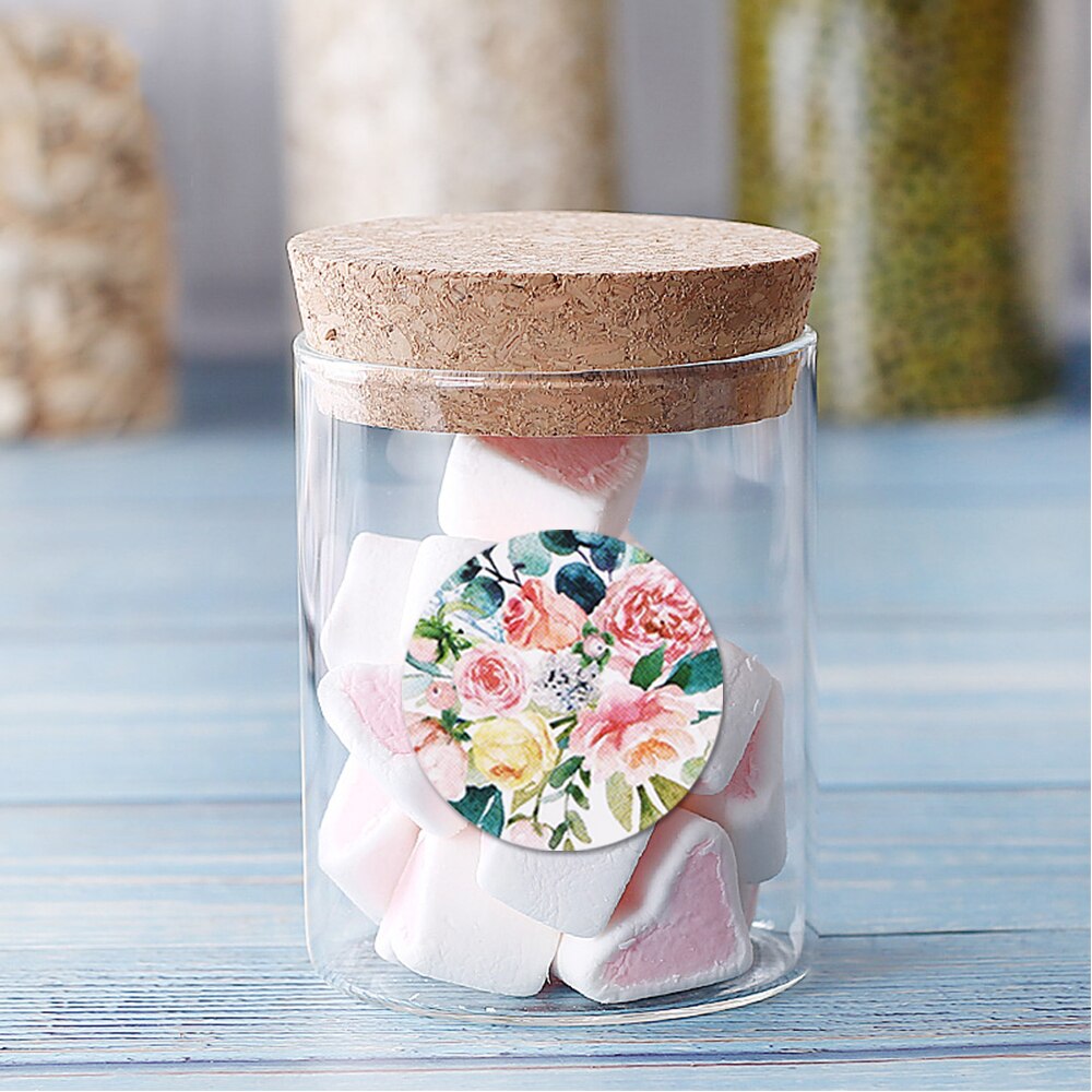 500Pcs Vintage Bloemen Dank U Ronde Etiketten Seal... - Grandado