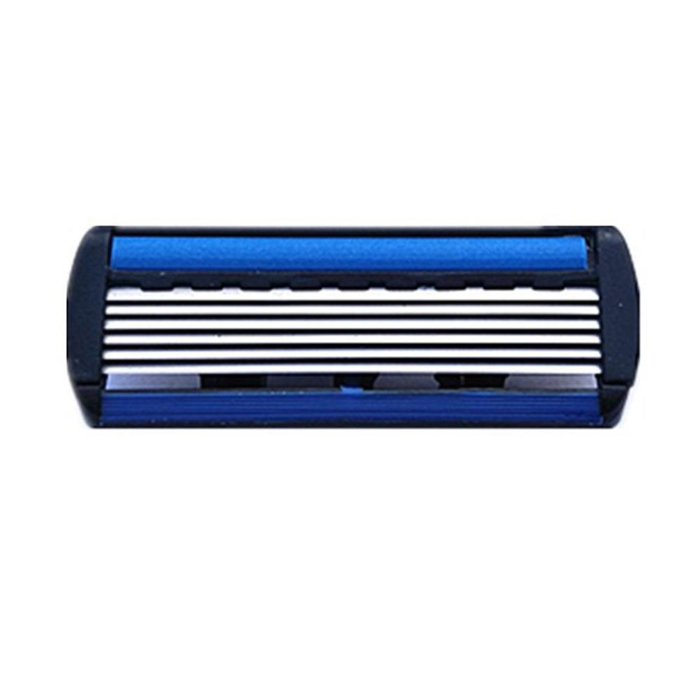 Scheermes voor heren, handmatig, ouderwets scheerapparaat, 6- laags scheermes, 1 scheermeshouder met 6 mesjes