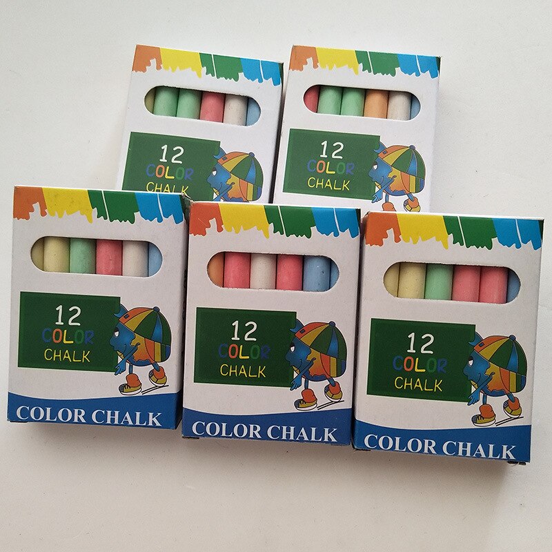 Dustless Teacher Colour Chalk Pen Drawing Chalks For Blackboard Stationary Office School Supplies 12 pcs/Lot