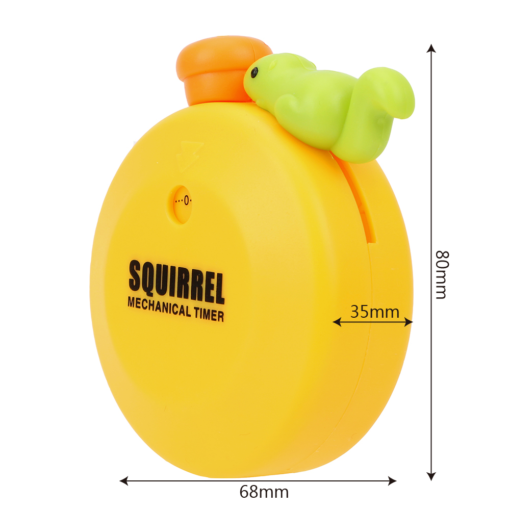 60 Minutes Kitchen Timers Magnet Cute Squirrel Practical Mechanical Timer Countdown Alarm Reminder Random Sent