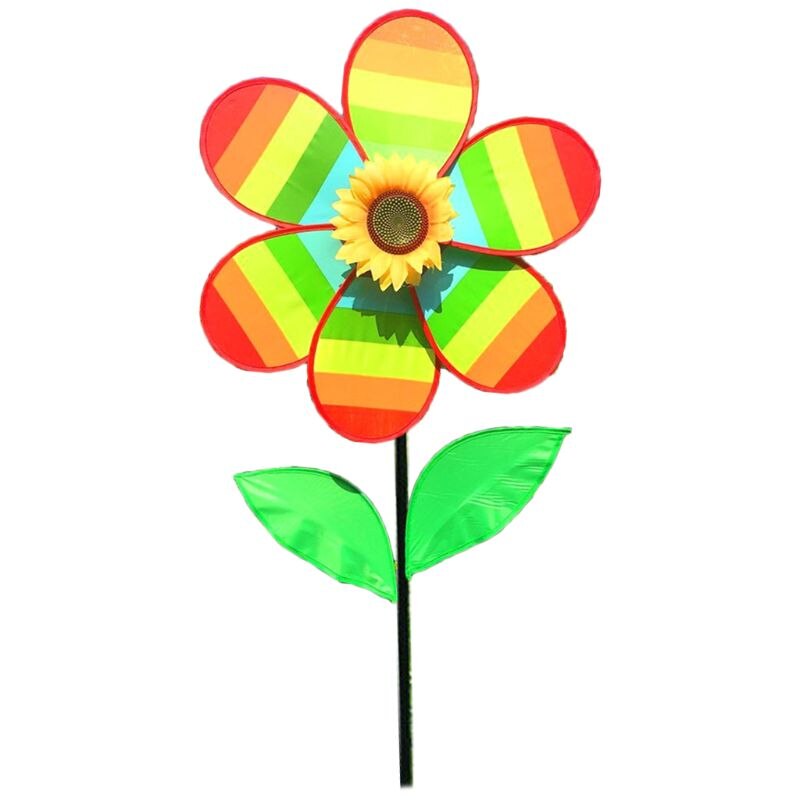Sunflower Windmill Rainbow Wind Spinner Pinwheel Home Garden Yard Decoration Toy