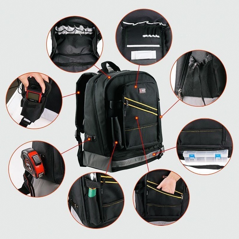 LAMEZIA Multifunktions Wasserdichte Rucksack Werkzeug Arbeit Oxford Tuch Toolkit Elektriker Tischler Instrument Fällen Mit Handtasche Tasche