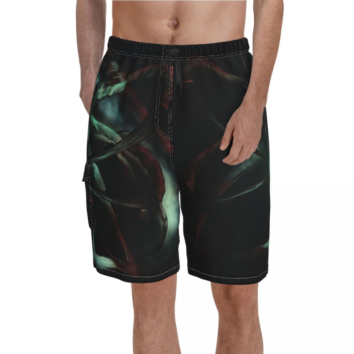 Pantalones cortos de tablero Subnautica Lost prey, Shorts de cintura elástica, cómodos, bañadores estampados de talla grande: XXL