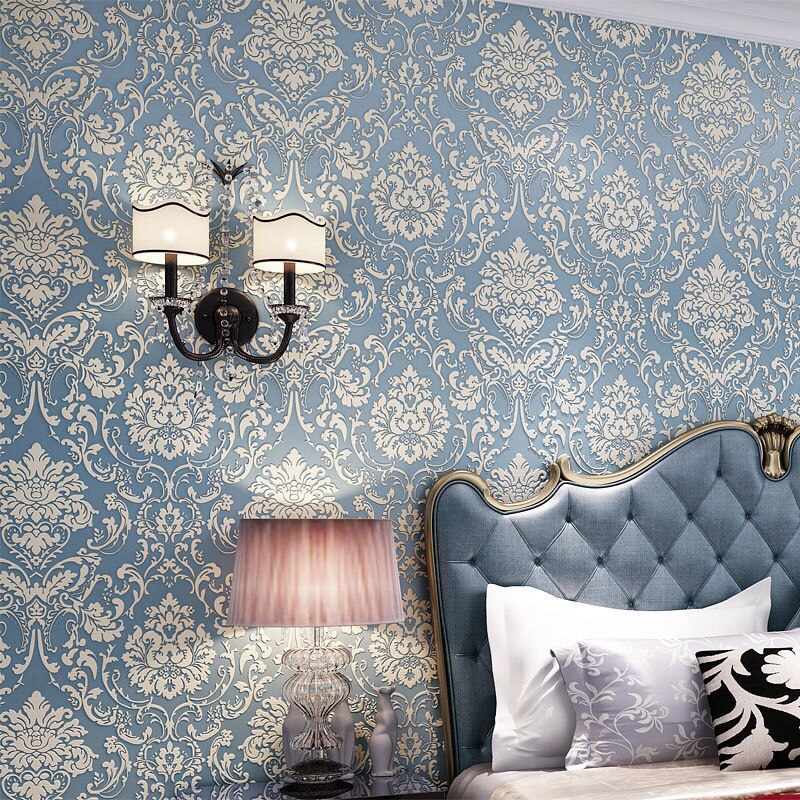 Embossed Damask Wallpaper for Bedroom Living Room TV Background 3D Textured Self-adhesive Non-woven Wall Paper Home Decor