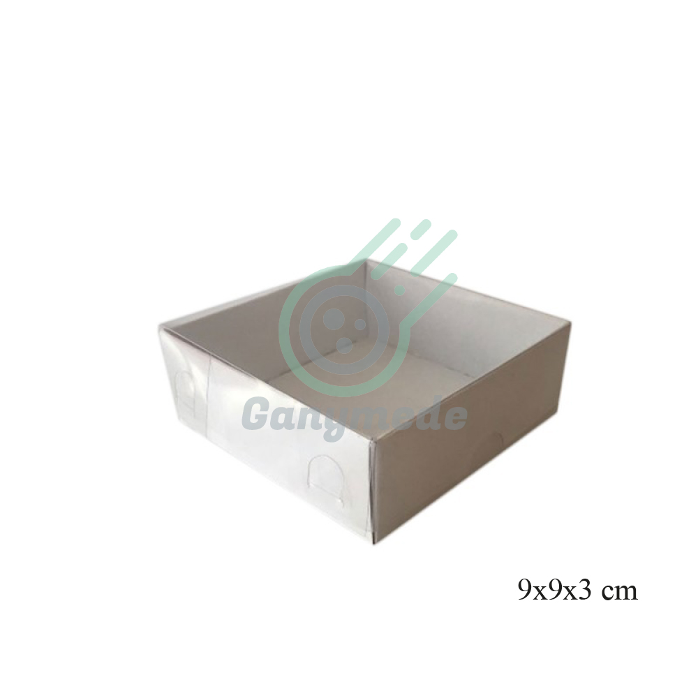 Ganymede Cardboard box with a transparent lid.