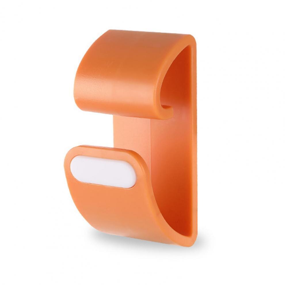 Sticky Hanger Punch-free Strong-Viscosity Plastic Storage Wash Basin Hanger for Kitchen Bathroom Towel Hanger Hooks: Dark Orange
