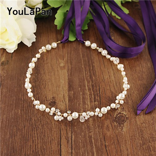 YouLaPan SH03-G Jeweled Bridal Belt Trim Crystal Wedding Ivory Sash Belt Ribbon Sash Belt Thin Bridal Crystal Belt for Bride: Purple ribbon