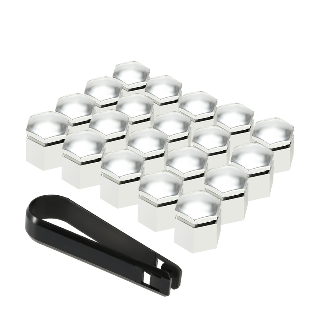 20Pcs 19MM Silver Chrome Car Wheel Nut Caps Bolt Cover Fit for Vauxhall Opel Car Accessories