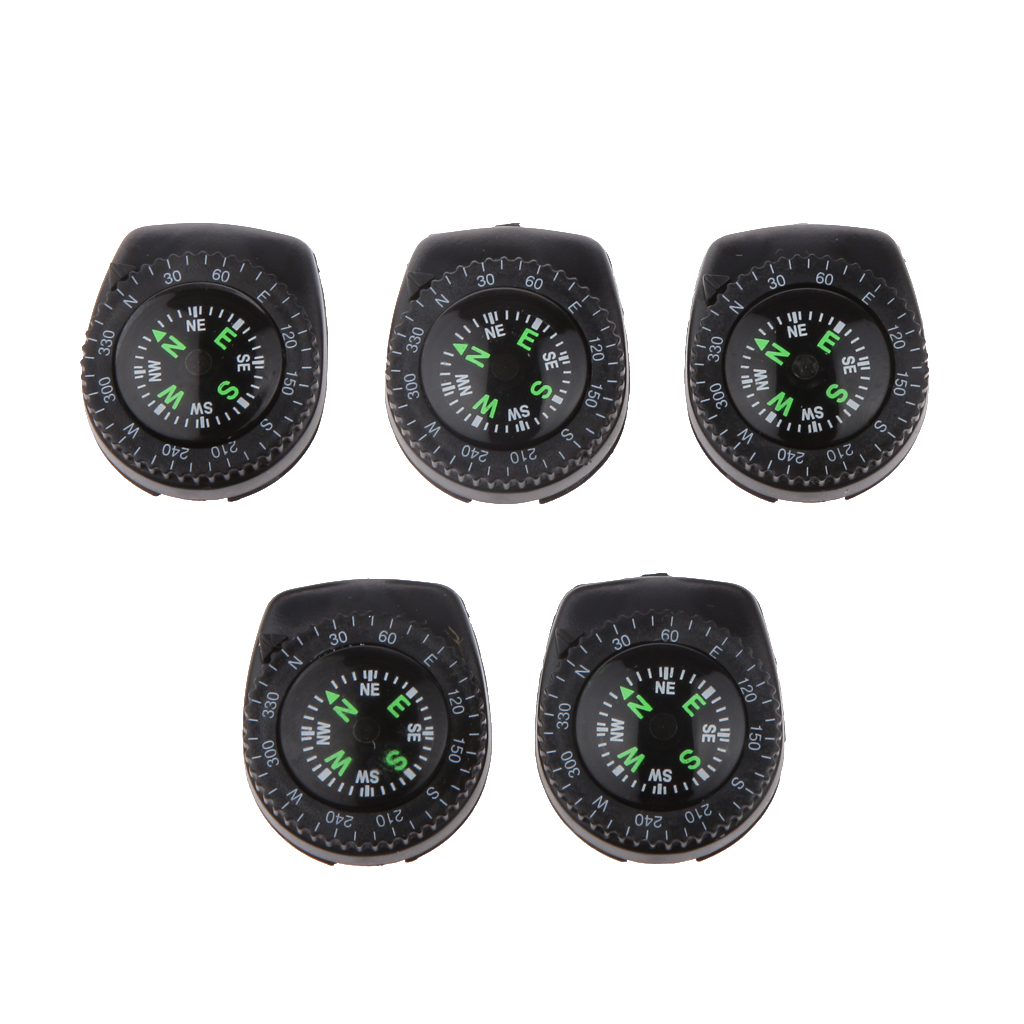 5 pces acampamento caminhadas navegação mini portátil bolso bússola com clipe