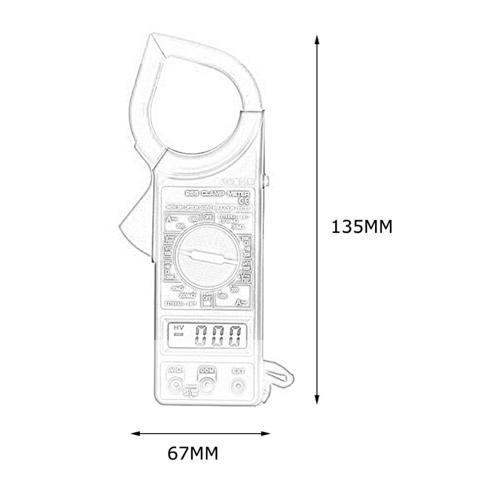 Gul  dt266 digital strömtång mätare summer data hold multimeter test voltmeter ohmmeter amperemeter ohmmeter volt ac dc