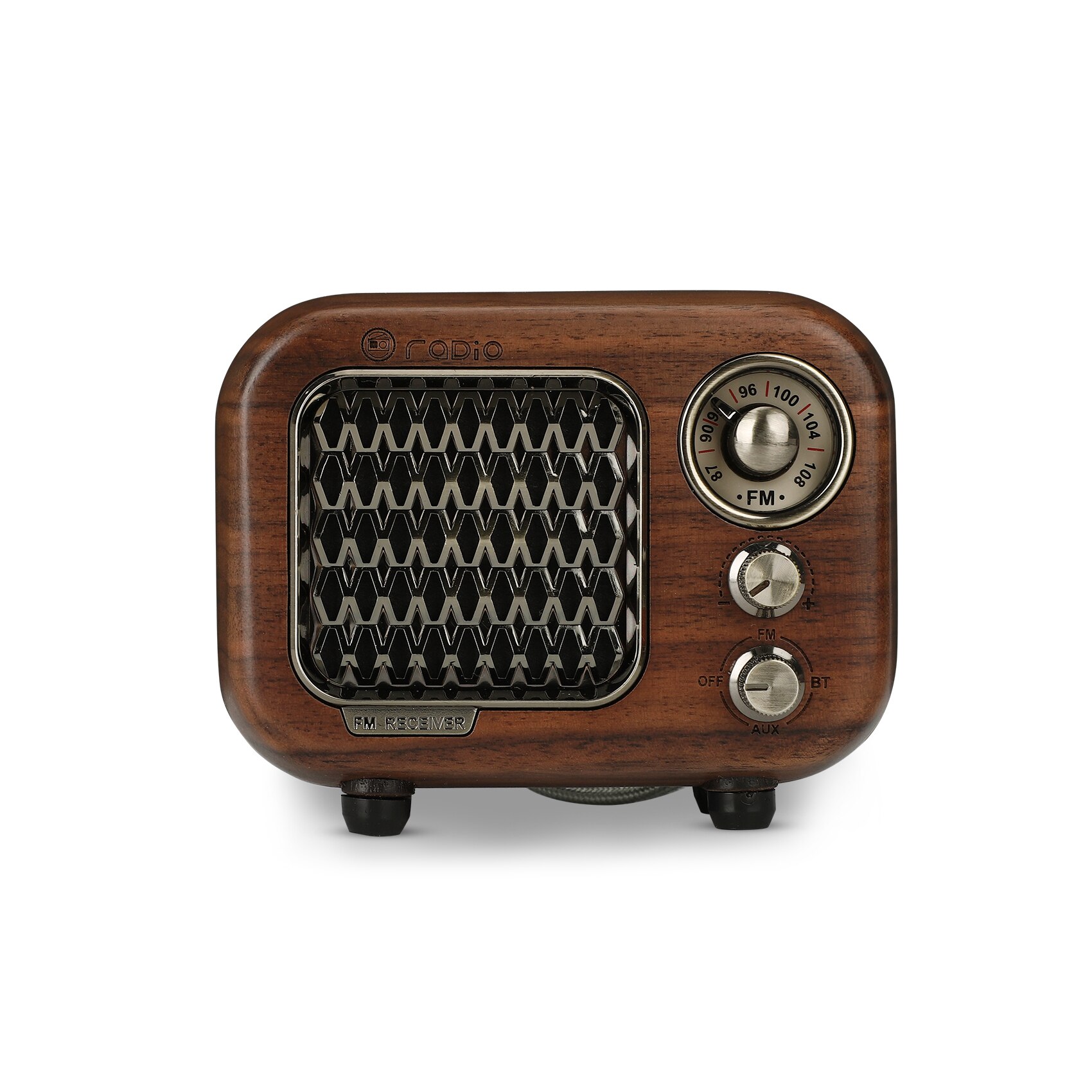 Retro Vintage Radio Bluetooth5.0 Speaker Walnut Wooden FM Radio with Old Fashioned Classic Style TF Card MP3 Player Loud Volume