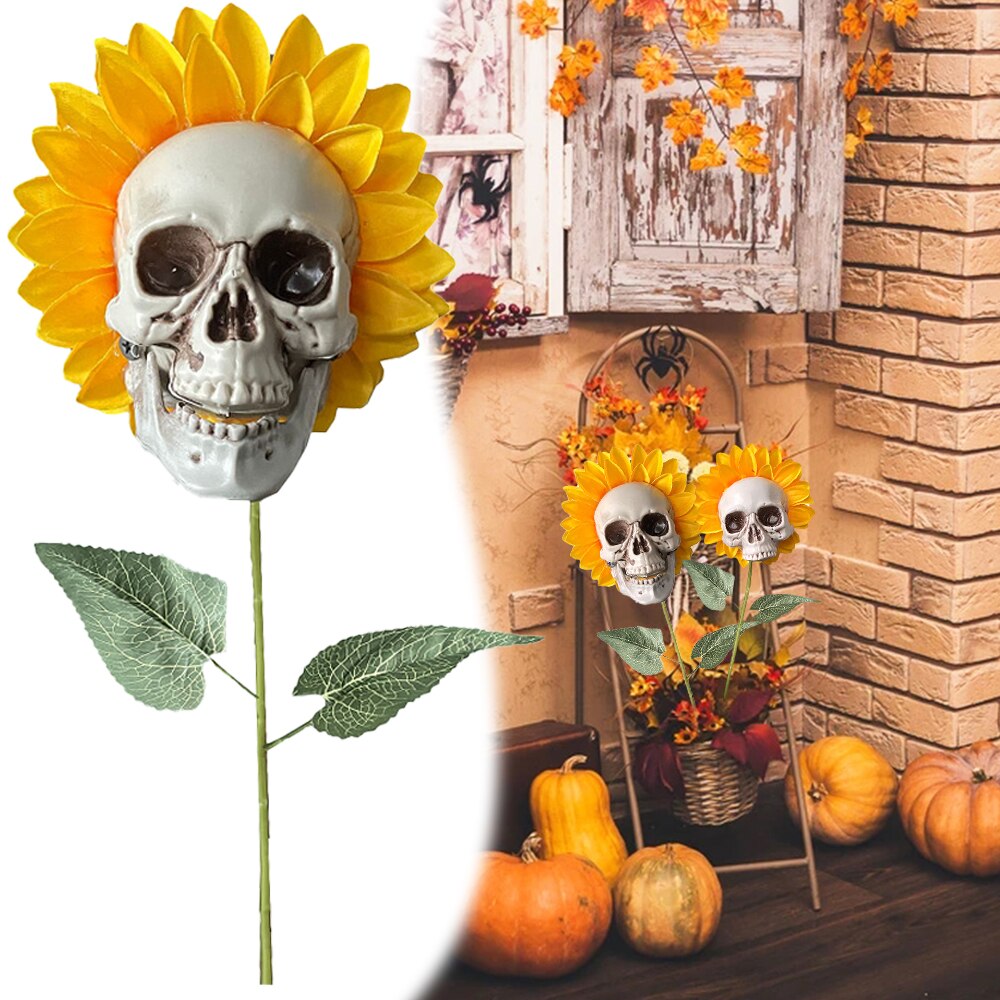 Zonnebloem Schedel Halloween Simulatie Bloem Tuin Horror Sfeer Decoratie Yard Halloween Decoratie: B